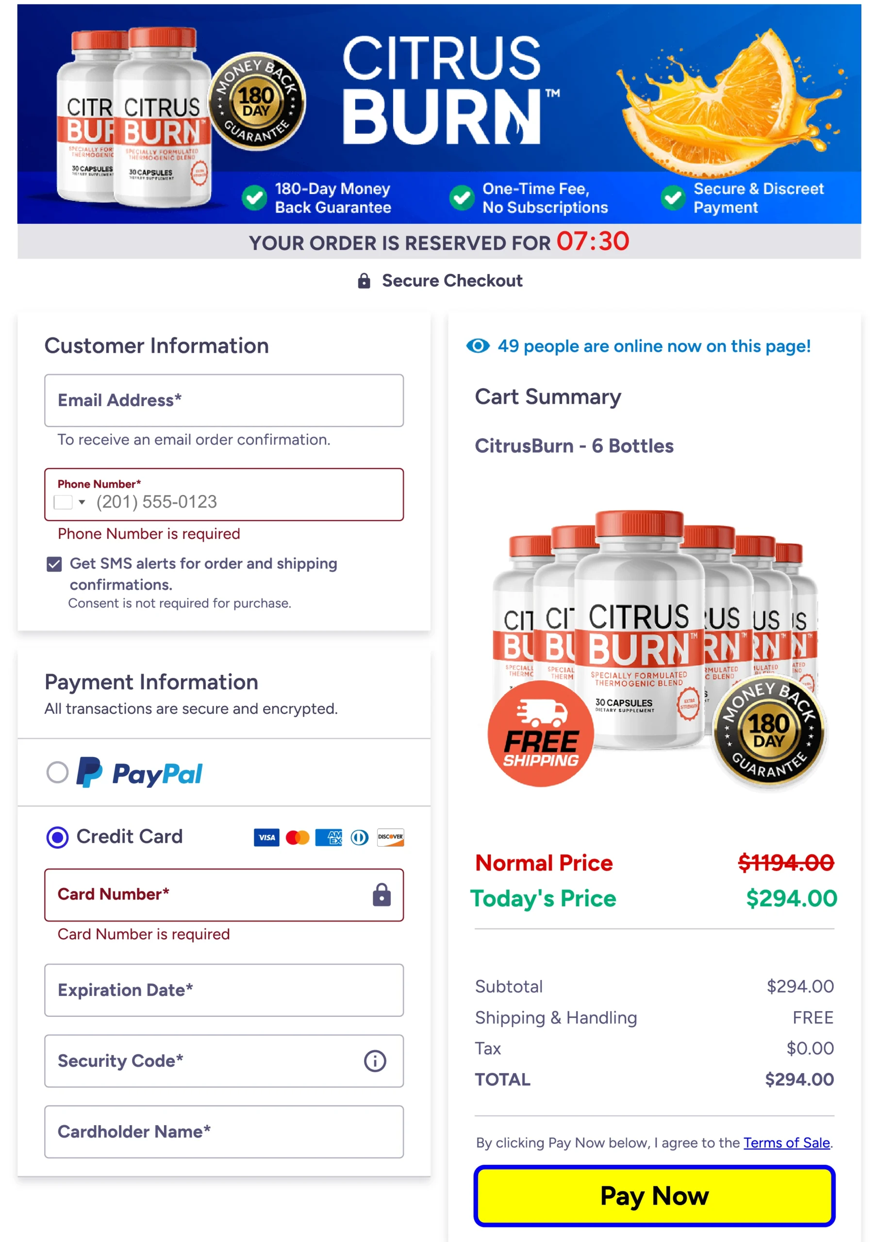 CitrusBurn Secure Checkout